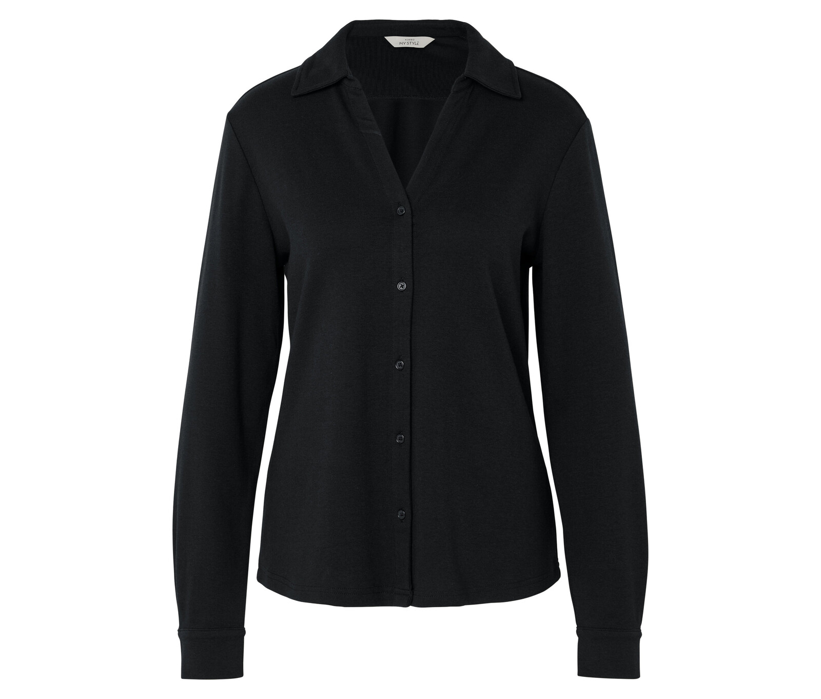 Tchibo - Halenkové triko s knoflíkovou légou - pro ženy - vel. M 40/42 - barva: černá