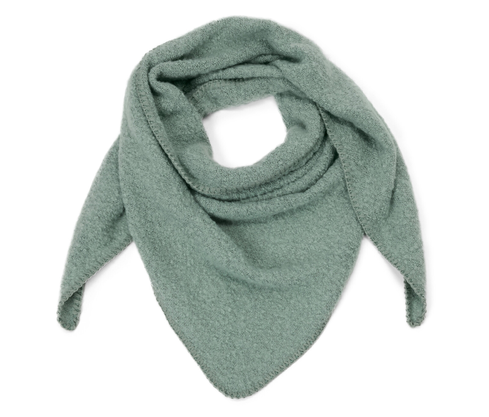 Tchibo - Trojúhelníková šála ve stylu buklé - barva: zelená