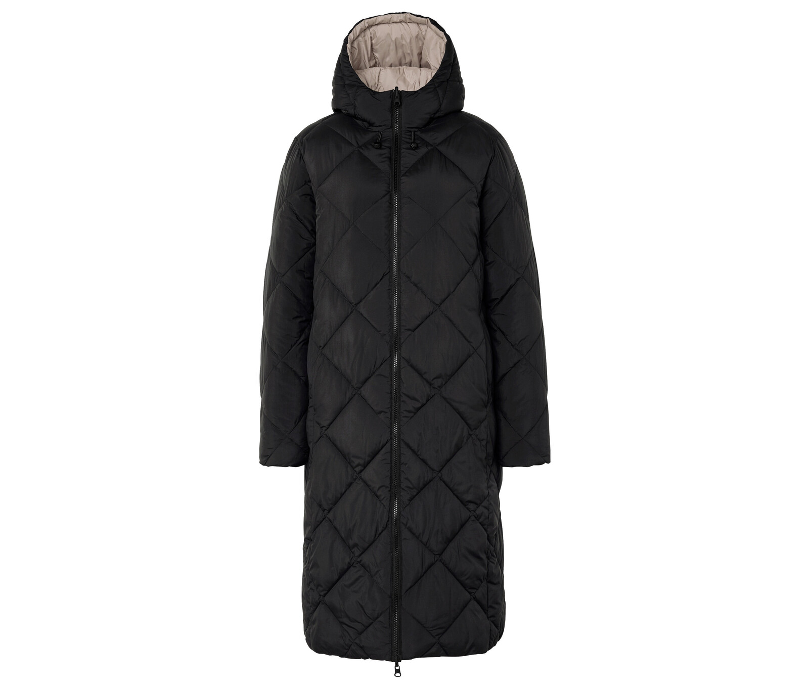 Tchibo - Oboustranný prošívaný kabát - pro ženy - vel. 42 - barva: černá