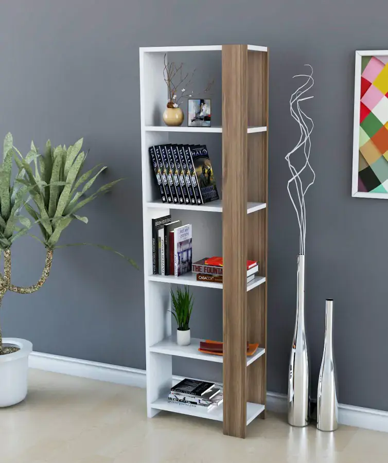 Casarredo Policový regál LARSON - ořech/bílá