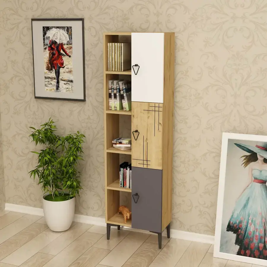 Casarredo Regál KODIAK - antracit/ořech