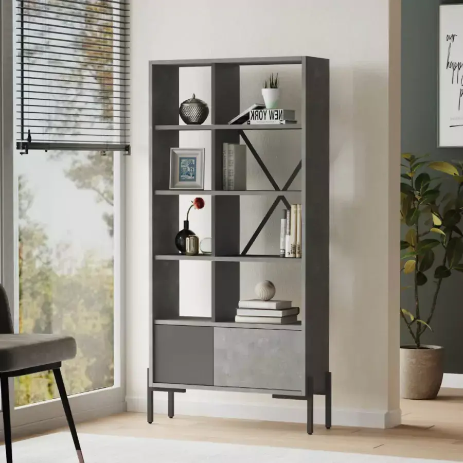 Casarredo Regál BARTU - beton/antracit