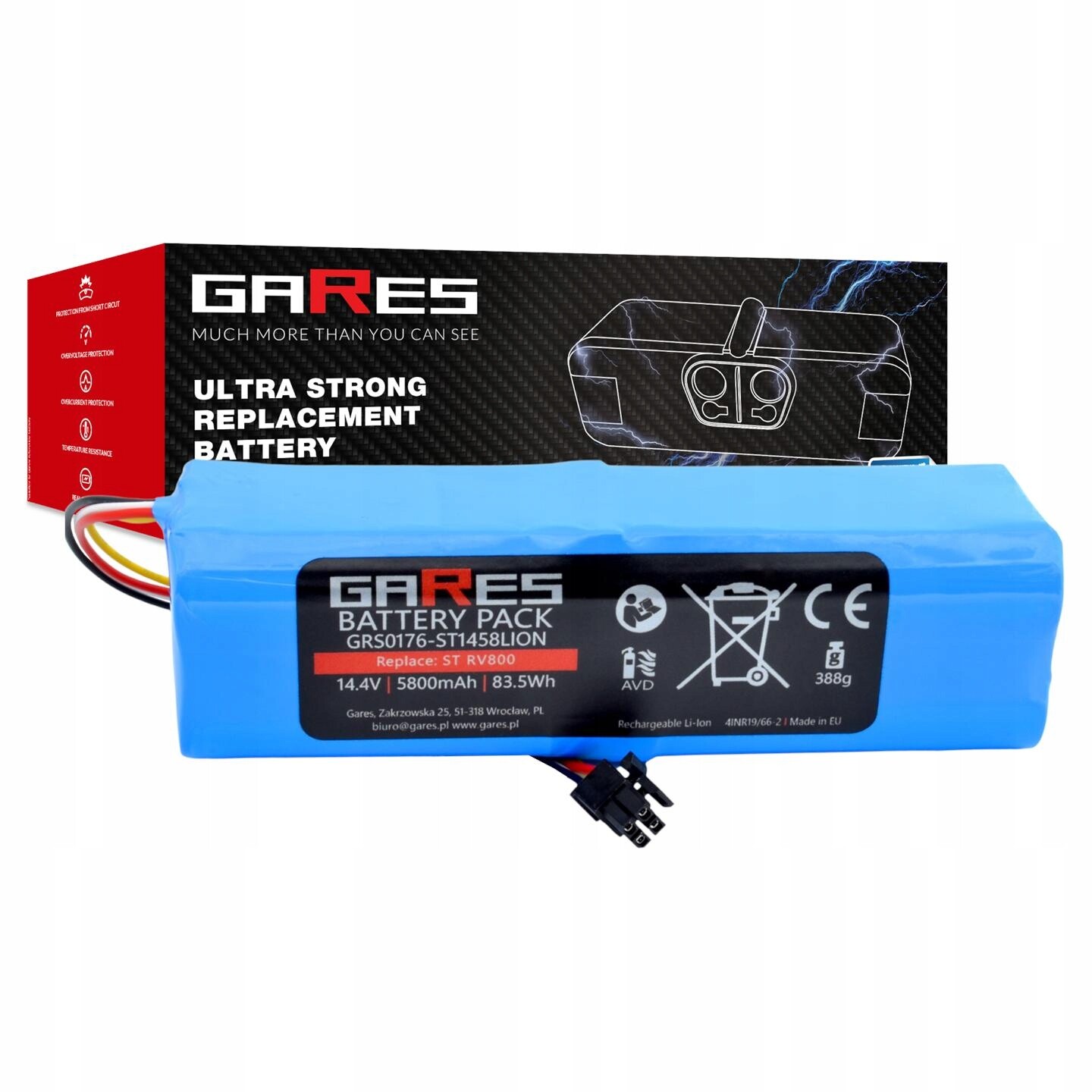 Akumulátor Gares pro Setti+ RV800 14,4 V 5,8 Ah