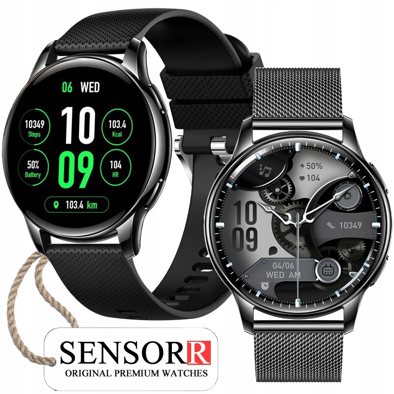 Černé Hodinky Chytré Hodinky Dámské Hovory Tlak Pulzoměr Spánek Kroky Pl