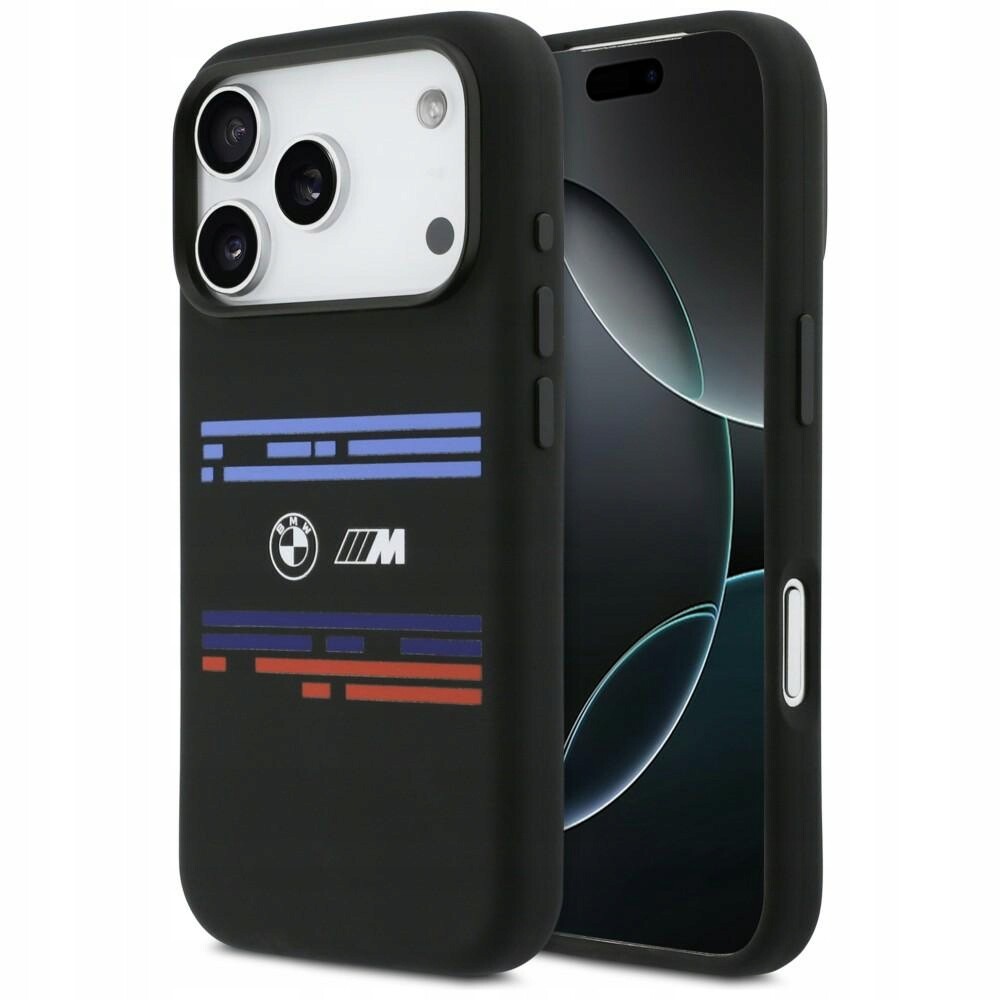 Pouzdro Bmw M Silicon Horizontal Line MagSafe pro iPhone 17 Pro, černé