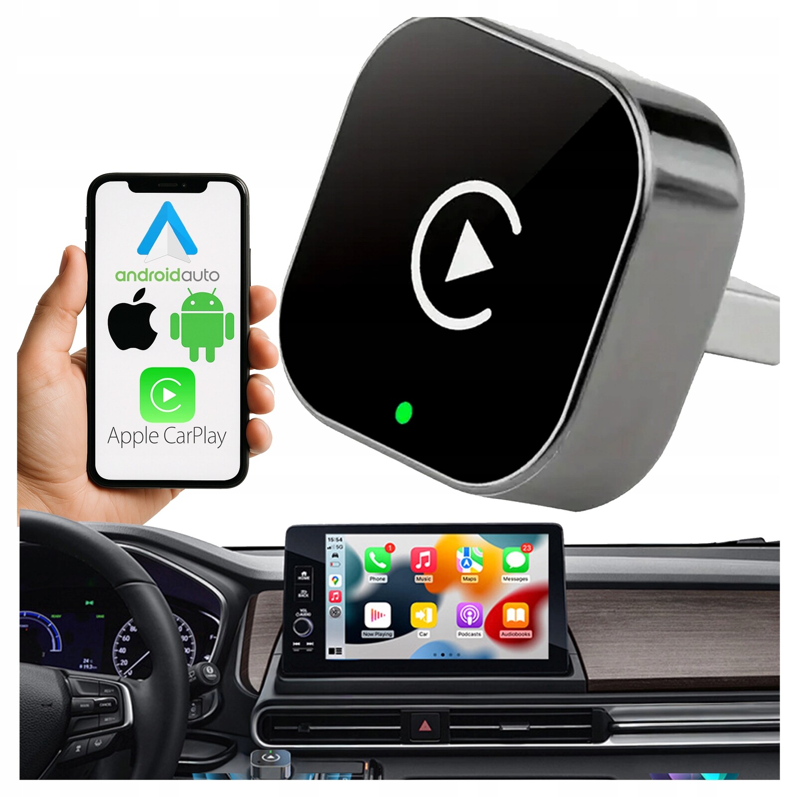 Adaptér Do Auta 5.0 Apple Carplay Android Auto Bezdrátový Bluetooth