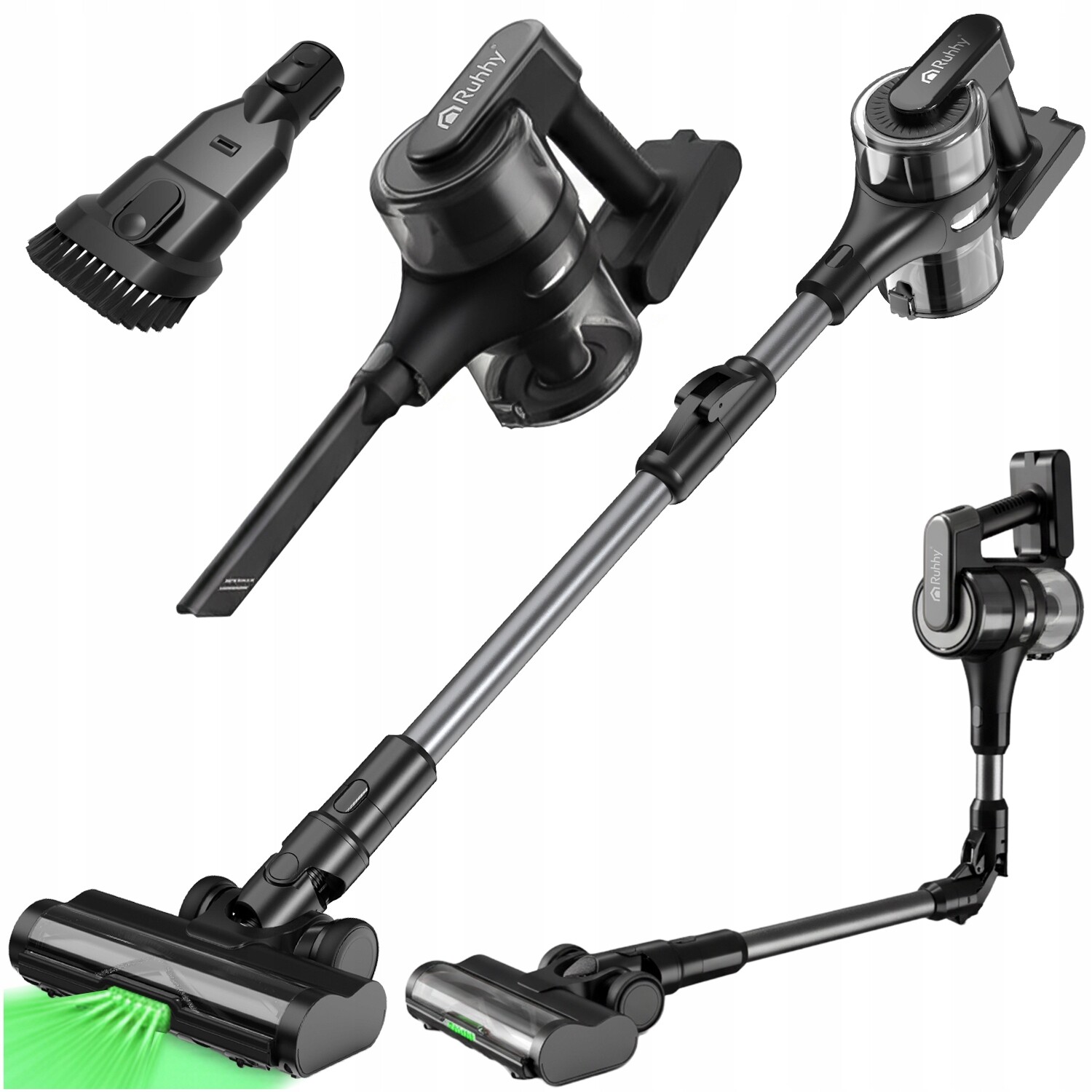 Tyčový Vysavač Bezdrátový Ruhhy LunPro 400W Bezsáčkový 52 minut provozu