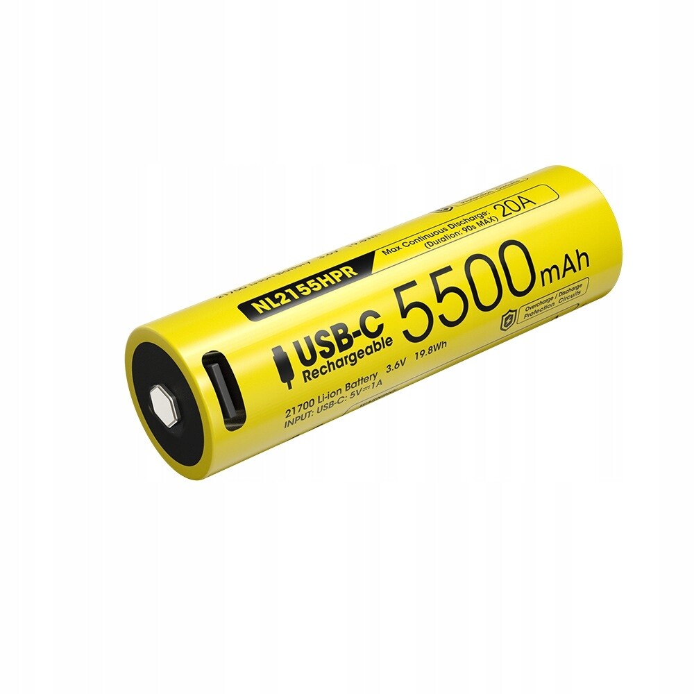 Akumulátor Nitecore 21700 5500 mAh 3,6V 20A Usb-c
