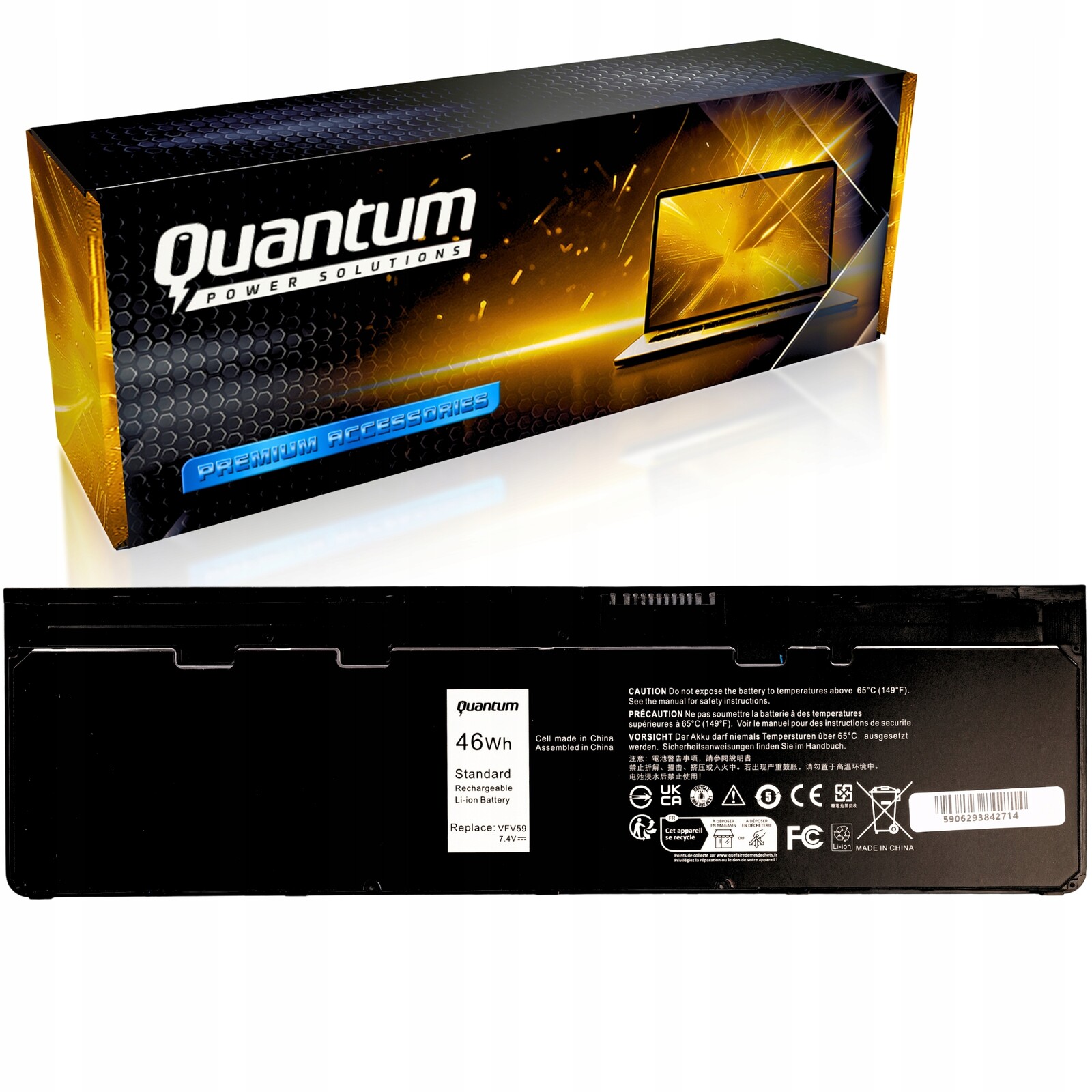 Baterie GVD76 WD52H pro notebook Dell Latitude E7240 E7250 VFV59 F3G33 46Wh