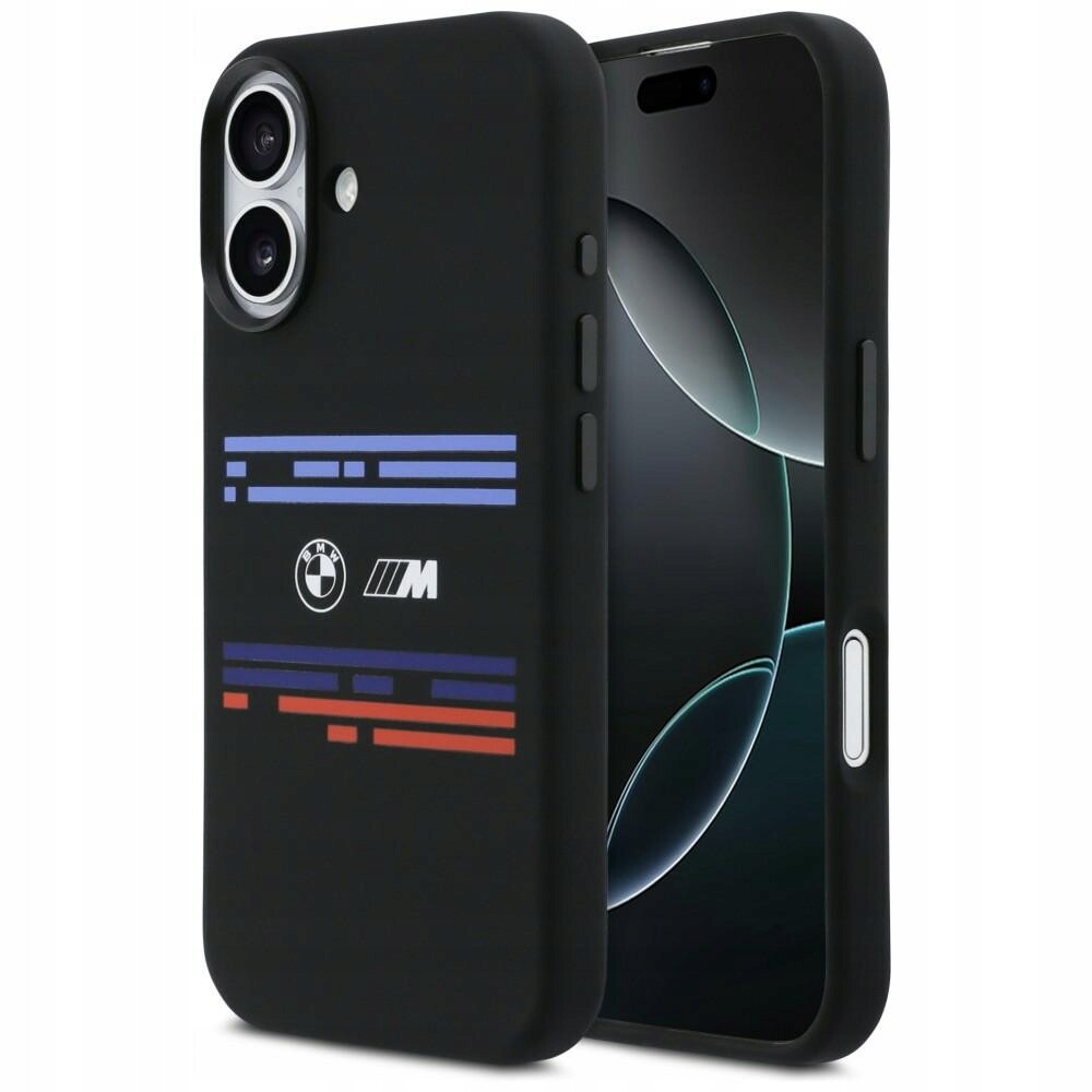 Pouzdro Bmw M Silicon Horizontal Line MagSafe pro iPhone 17, černé