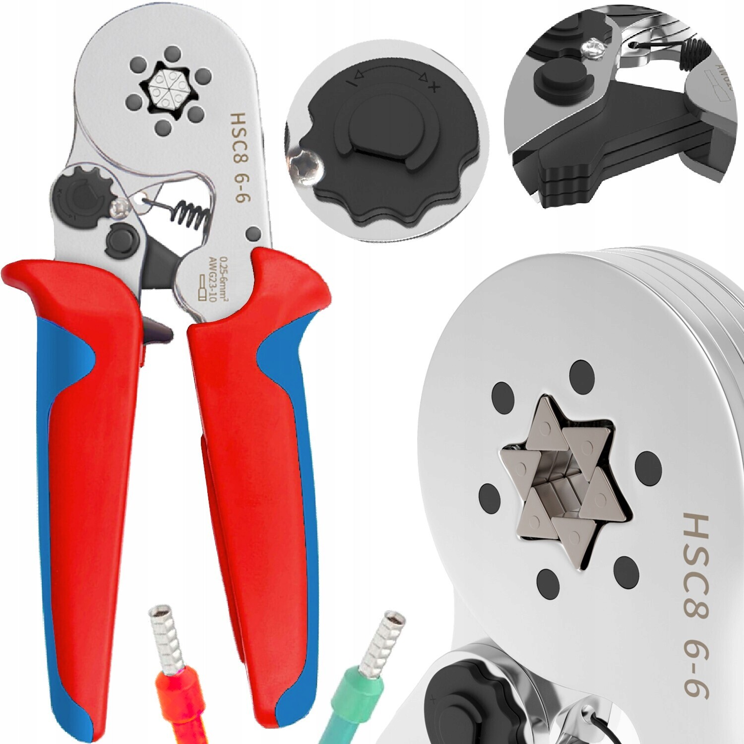 DM DM -pro Krimpovací kleště Šestihránkové Krimpující Klíně 0,25 mm² 6 mm²