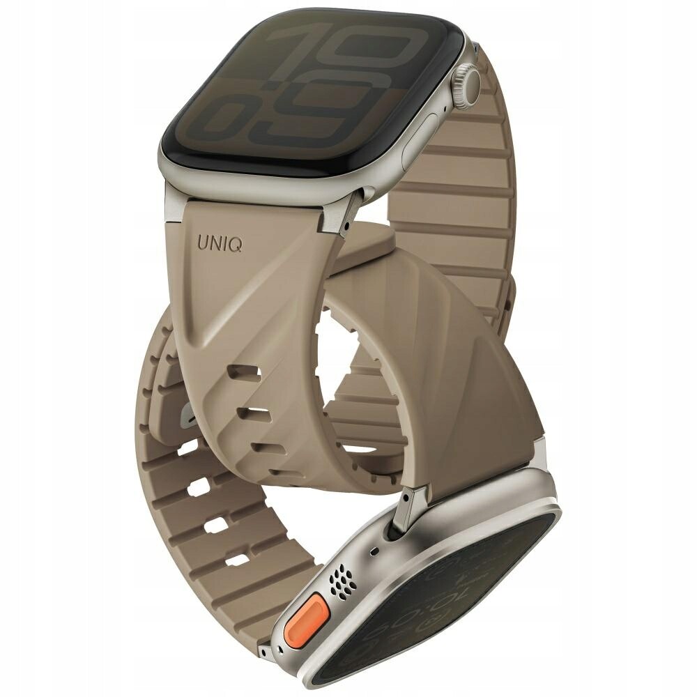 Řemínek Uniq Fluo pro Apple Watch 49/46/45/44/42/41/40 mm Magnetic béžový