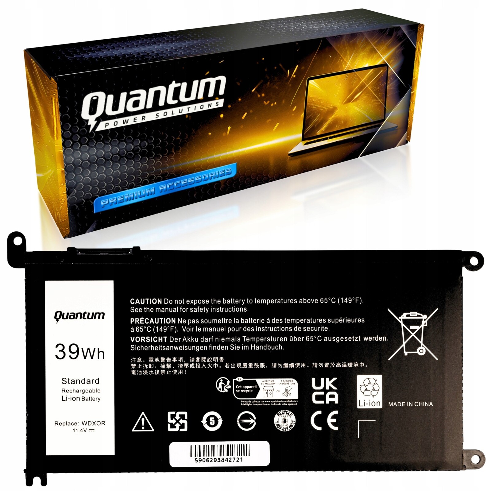 Baterie WDX0R Wdxor 3CRH3 Y3F7Y T2JX4 FW8KR 8YPRW Cymgm pro notebook Dell