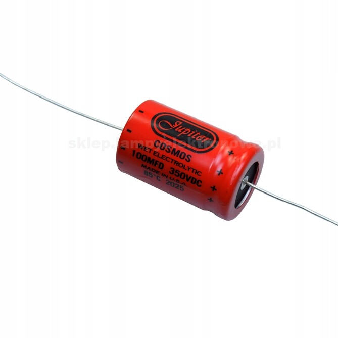 Kondenzátor 100uF/350V Axial Cosmos Jupiter Usa