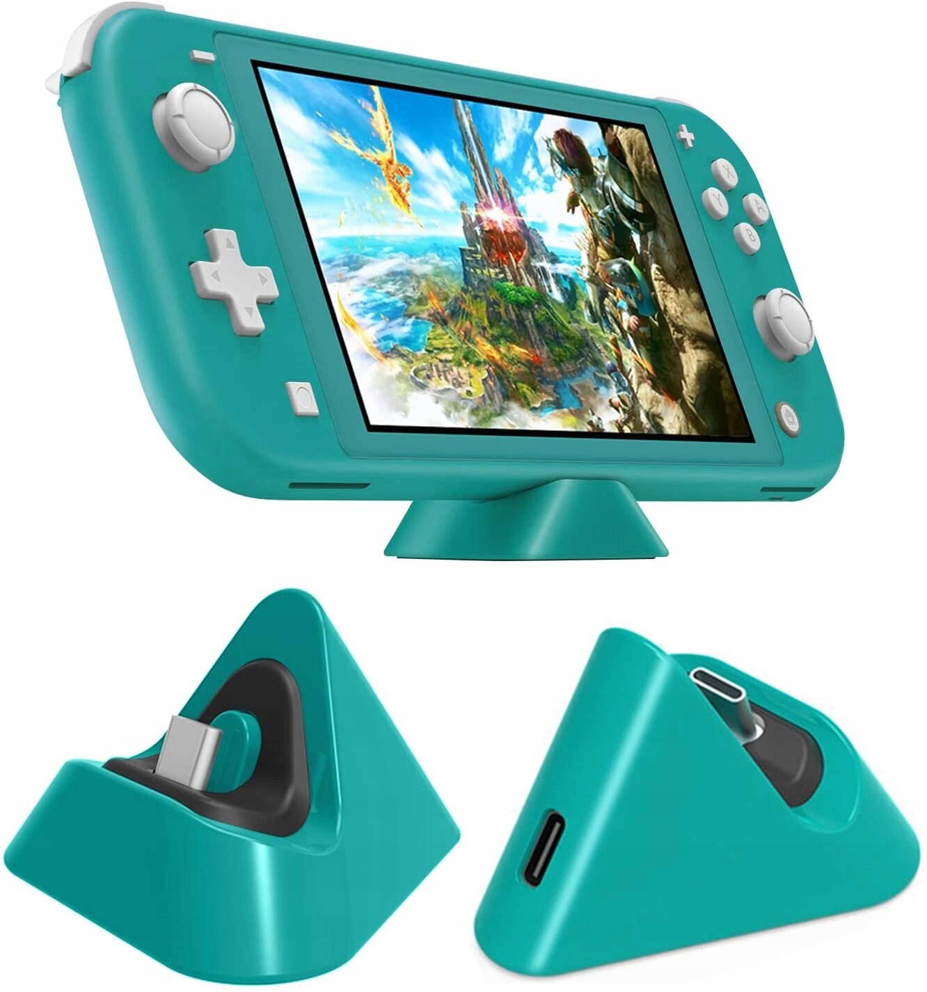Mini stojanová stanice s nabíjením pro Nintendo Switch /ns Oled Lite Tyrkysová