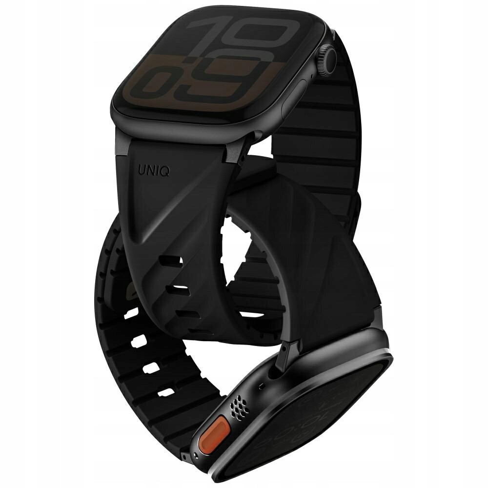 Řemínek Uniq Fluo pro Apple Watch 49/46/45/44/42/41/40 mm Magnetic černý