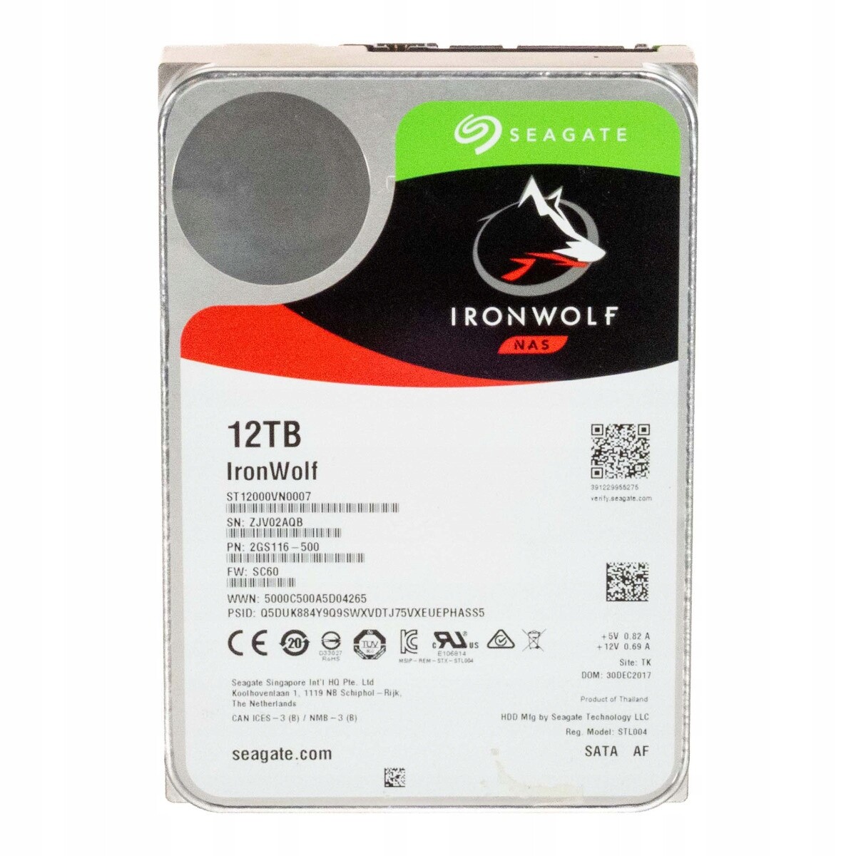 Seagate IronWolf Nas 12TB 7.2K 256MB Sata III 3.5'' ST12000VN0007
