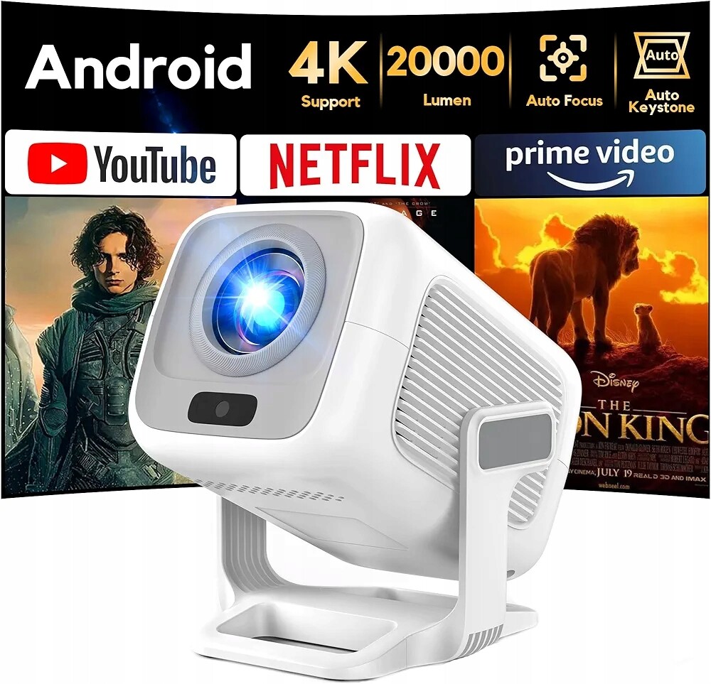 Akiyo Mini projektor, bezdrátový Bluetooth, Full Hd 1080p