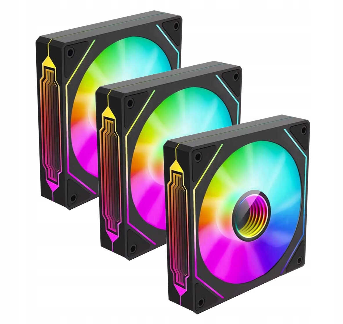 3x počítačový ventilátor Oyaka Air-sync FT-120, Pwm, Argb, Infinity Mirror