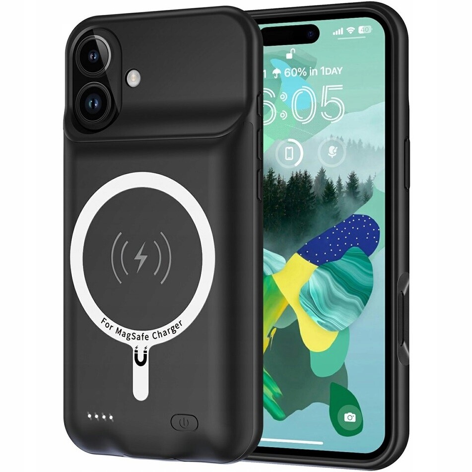 Pouzdro s baterií 6000 mAh pro iPhone 17, Powerbanka s MagSafe pouzdrem Kryt