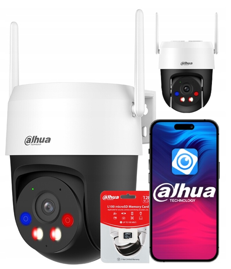 WiFi otočná 5MPx venkovní kamera Dahua P5AS-PV paměťová karta 128 Gb