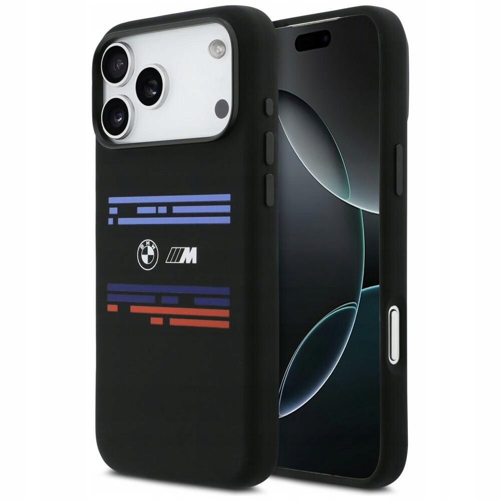 Pouzdro Bmw M Silicon Horizontal Line MagSafe pro iPhone 17 Pro Max, černé