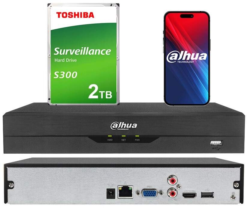 Ip rekordér Dahua pro 16Mpx NVR4108HS-EI Analytika 2TB Hdd disk pro Cctv