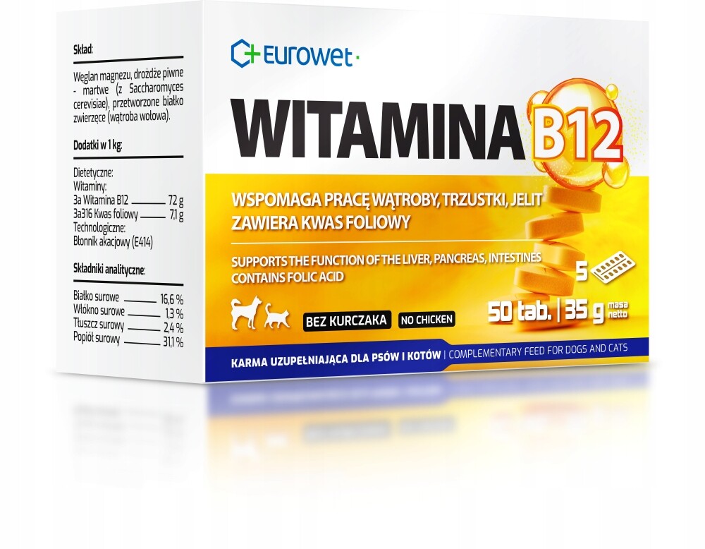 Eurowet Vitamín B12 50, tabulka