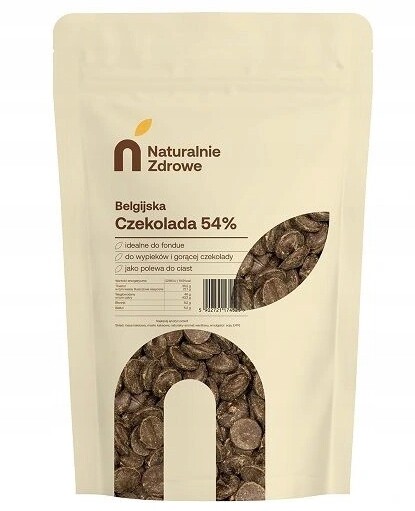 Čokoláda Belgická pro fontány Fondue 54% Kuličky Naturalnie Zdrowe 500 g