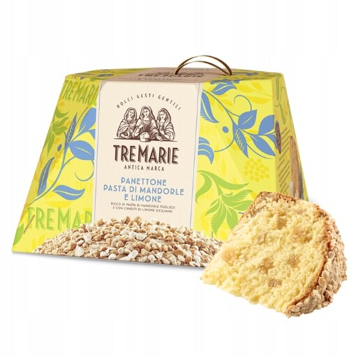 Tre Marie Panettone Mandorle Limone italská bábovka s mandlemi a citronem 850 g