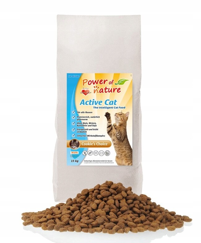 Power of Nature Active Cat Cookie's Choice kuřecí maso a hnědá rýže 2 kg