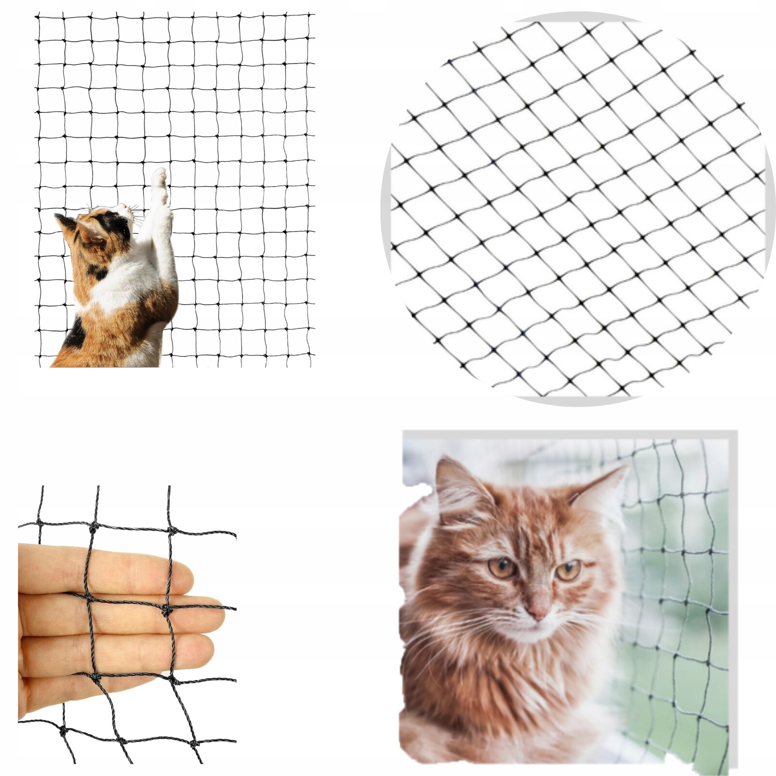 Balkonová Ochranná Síť Pro Kočky Psa Ptáků 8x3M Vyztužená