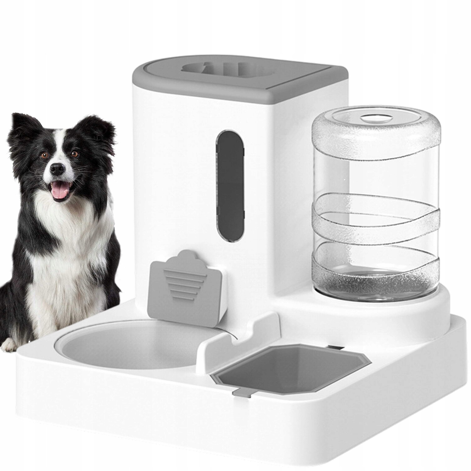 Krmítka Pro Kočky A Psy 2V1 Dávkovač Dávkovač Průhledný Se Sifonem