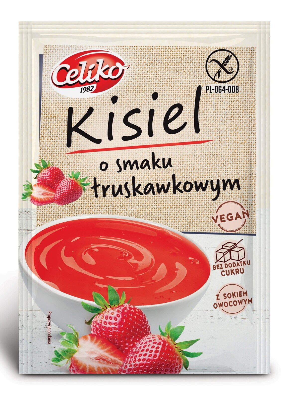 17 x Celiko Jahodový kysel bez lepku bez cukru Celiko 40 g