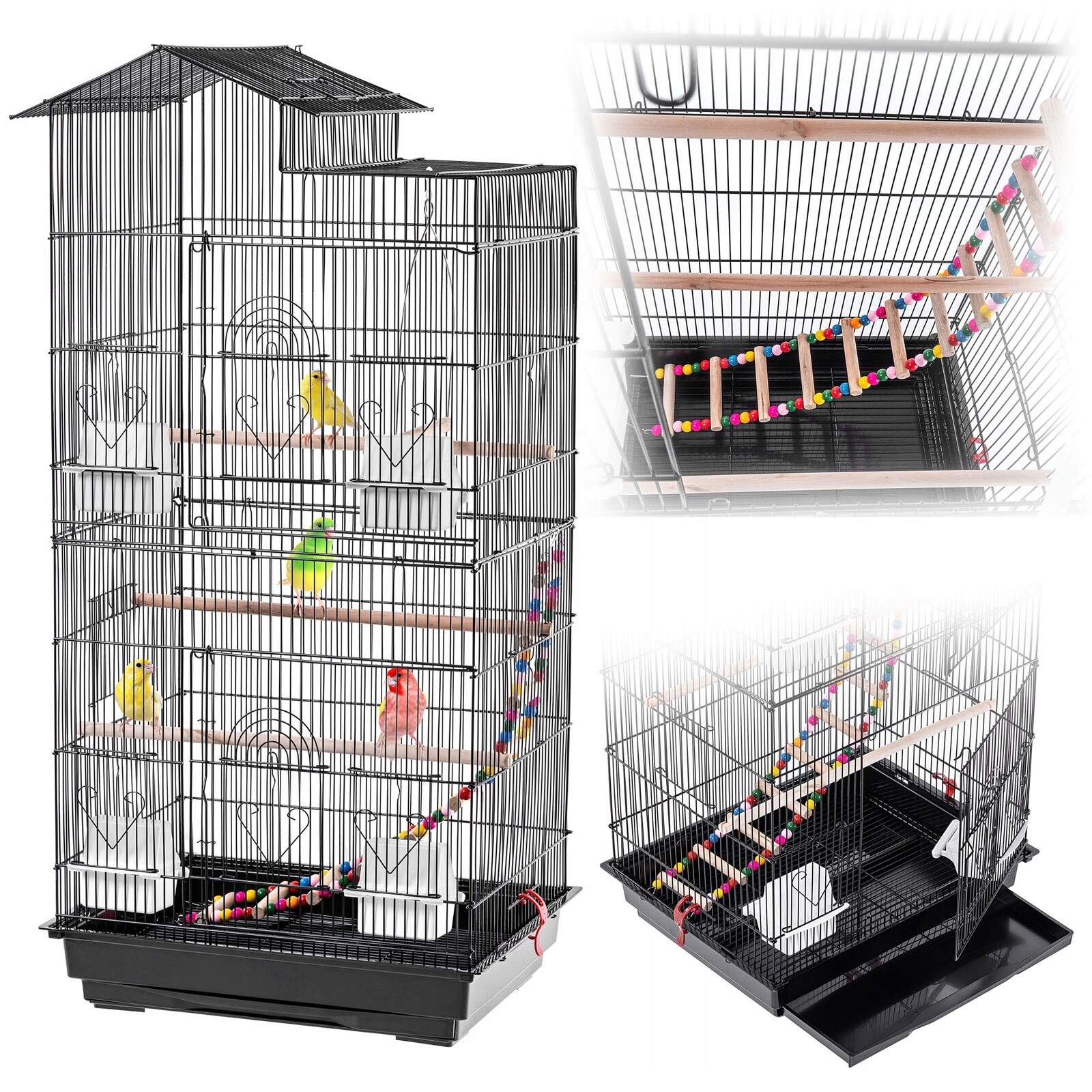 Klec Pro Papoušky Exotického Ptactva Voliéra Velká Kovová Kanárky Papoušků