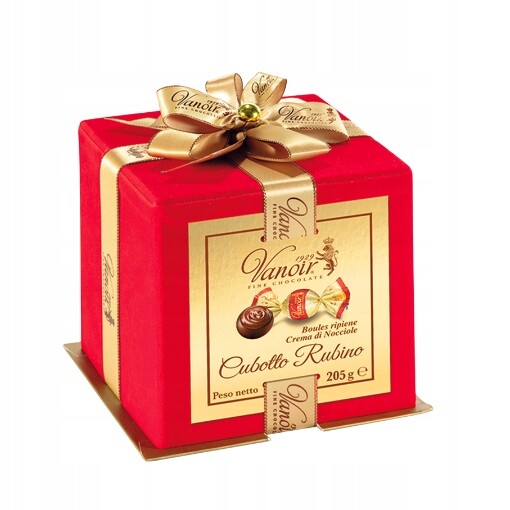 Vanoir Cubotto Rubino – italské pralinky s oříškovým krémem 205 g