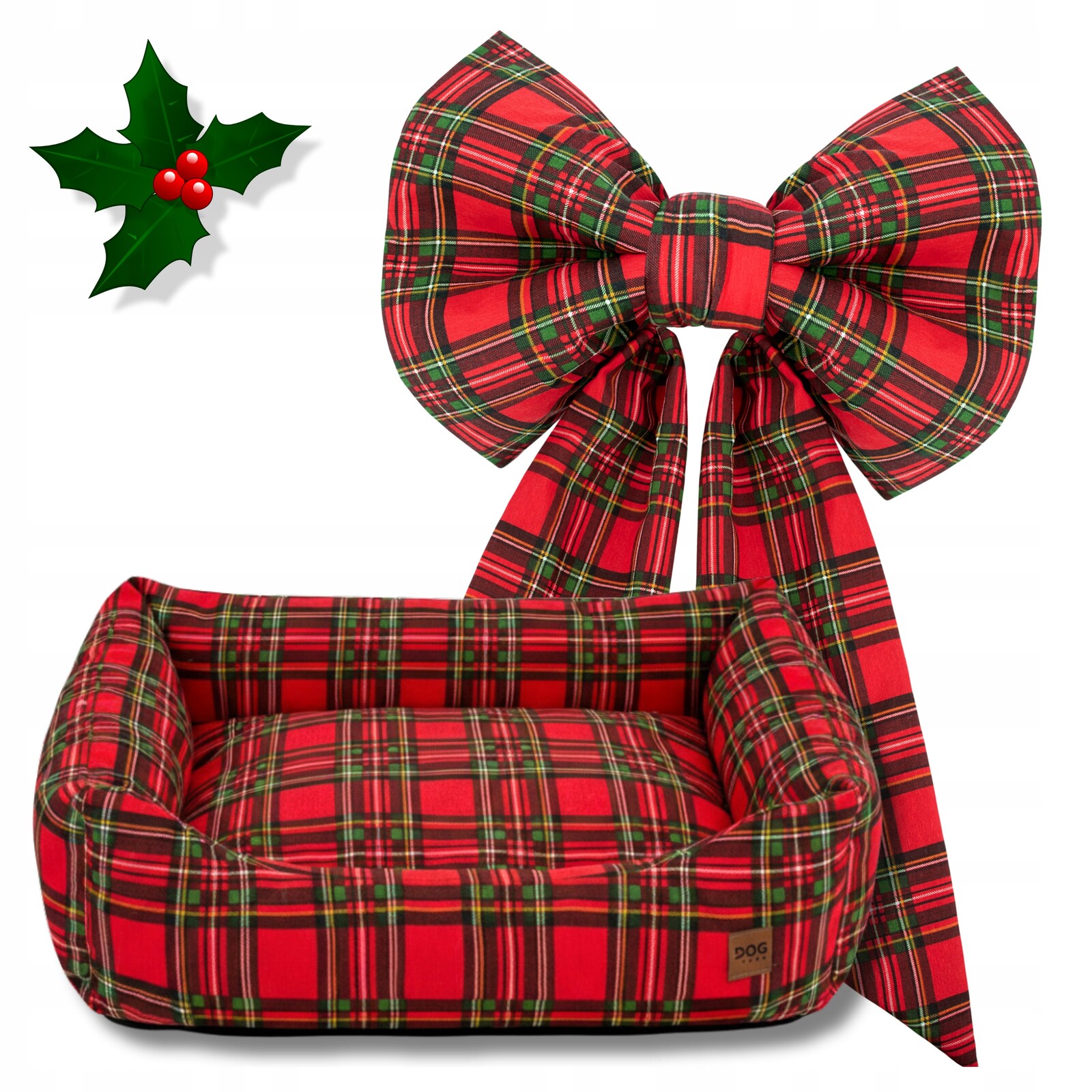 Světový Set Červená Mřížka Pelíšek Pro Psa 70X60 Mašle Glam