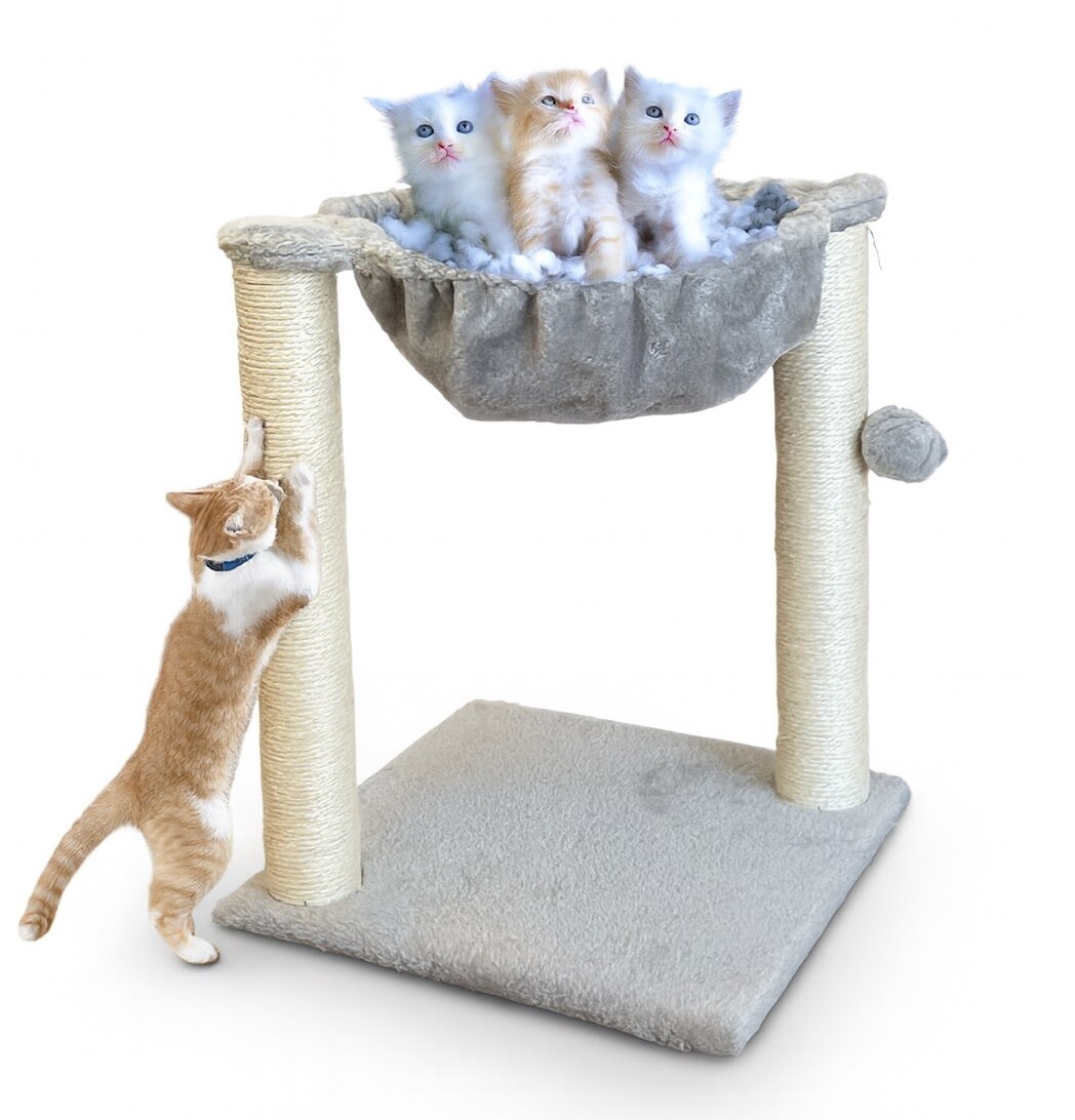 Škrabadlo sloupky pro kočky pelíšek domeček budka 53 cm (F062)