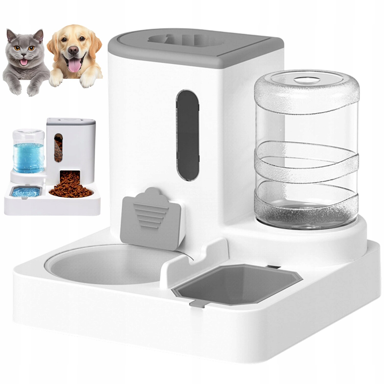 Krmítka Pro Kočky A Psy Podavač Krmiva 2.2 L Napáječka Fontána 1 L