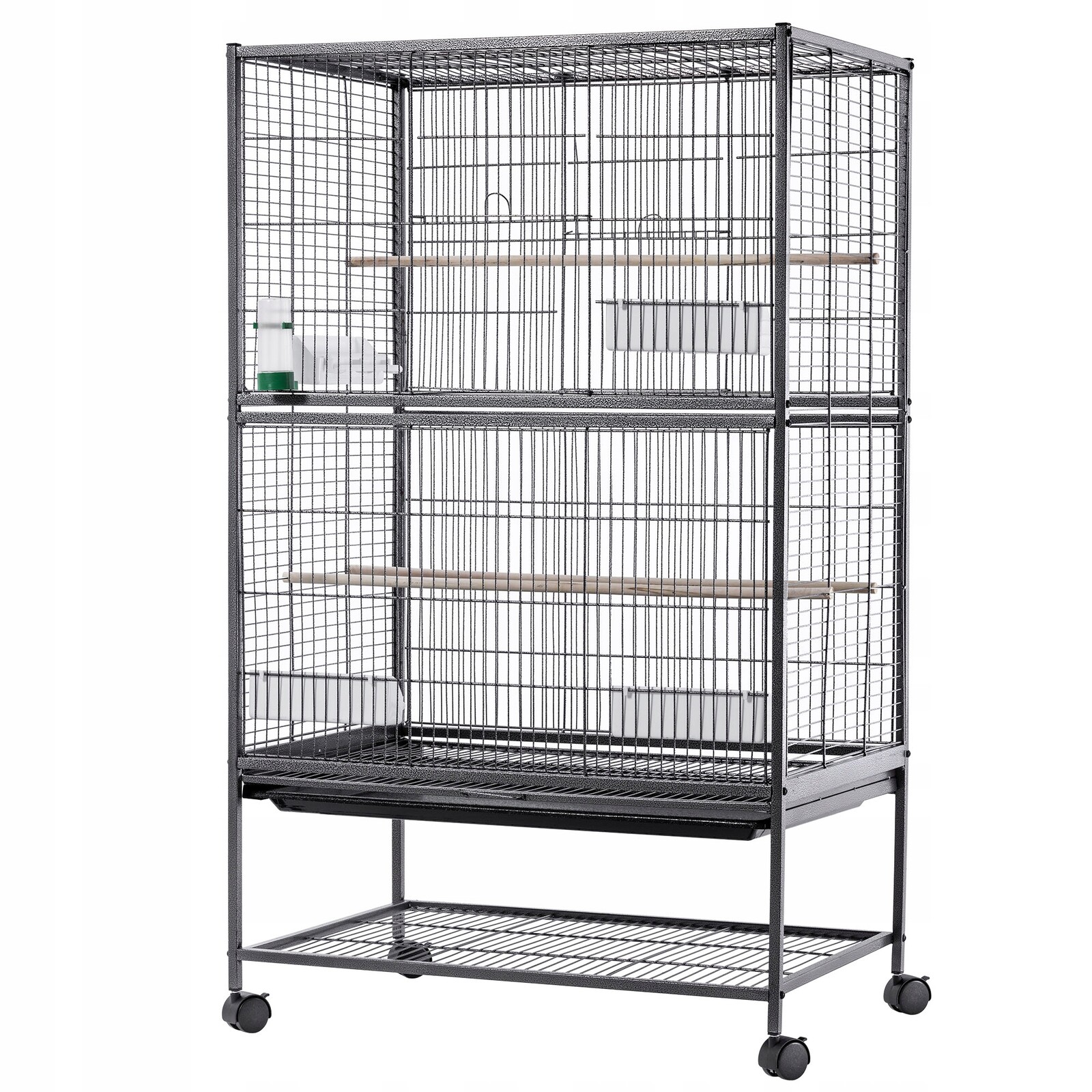 Klec Pro Ptáky Papoušků Exotických Kanárů Voliéra Velká Kovová Kolečka