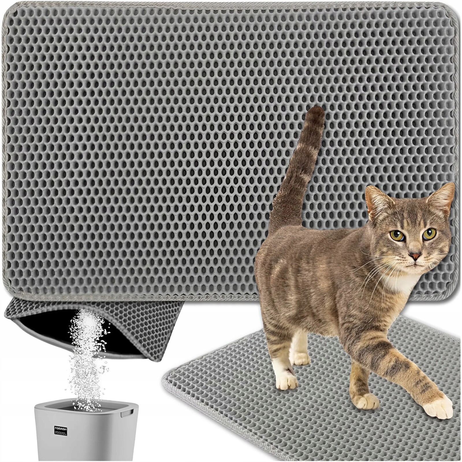 2X Podložka Pod Záchod Pro Kočky Rohožka Podložka 45X60 CM Na Stelivo