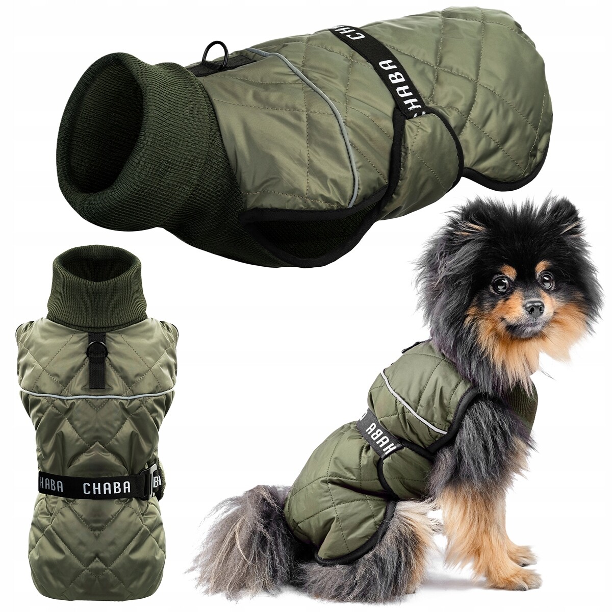 Zimní kabátek pro psa Vogue Teplá bunda, oblečení pro psa, velikost Xs, zelená barva