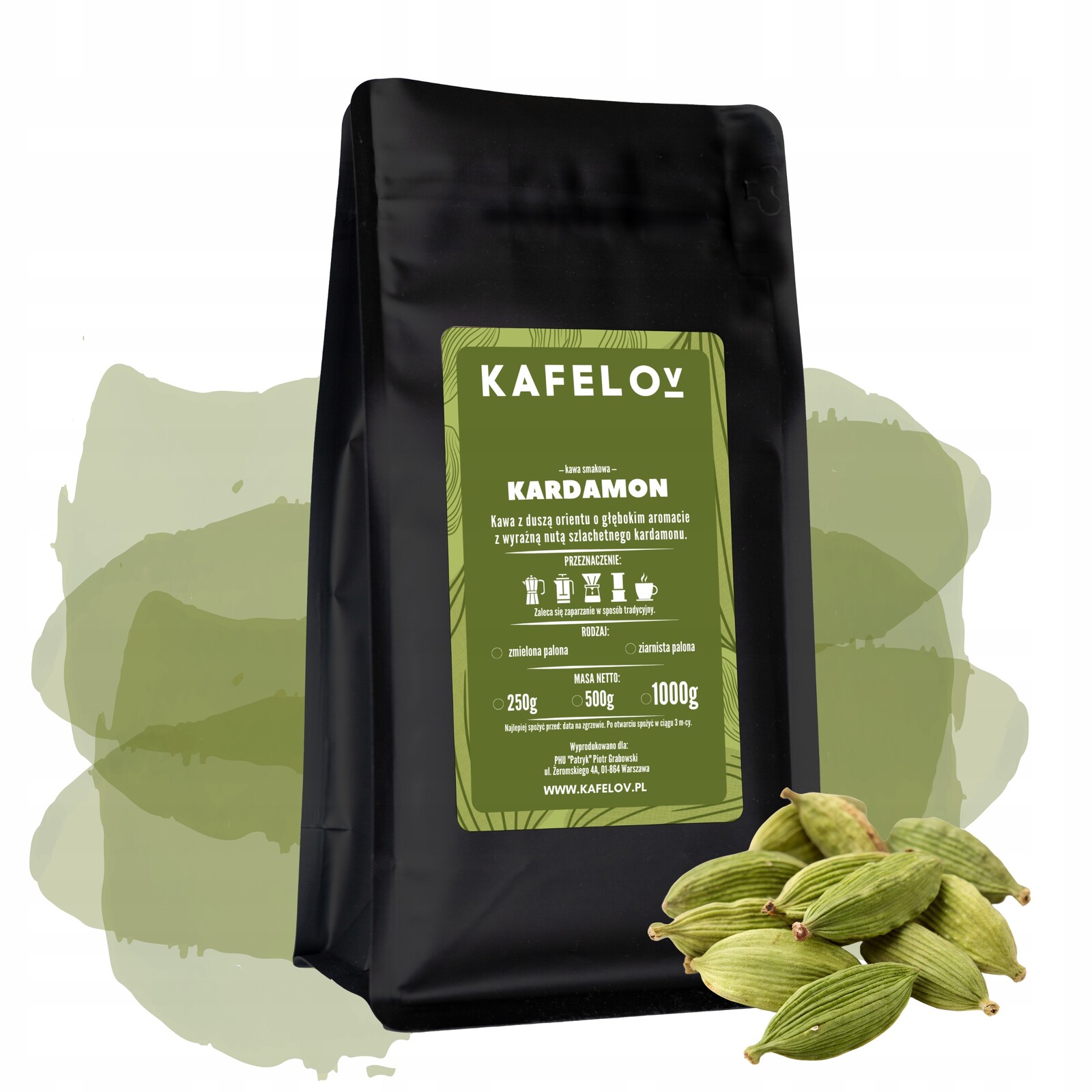 Káva s příchutí kardamomu 1 kg mletá orientální