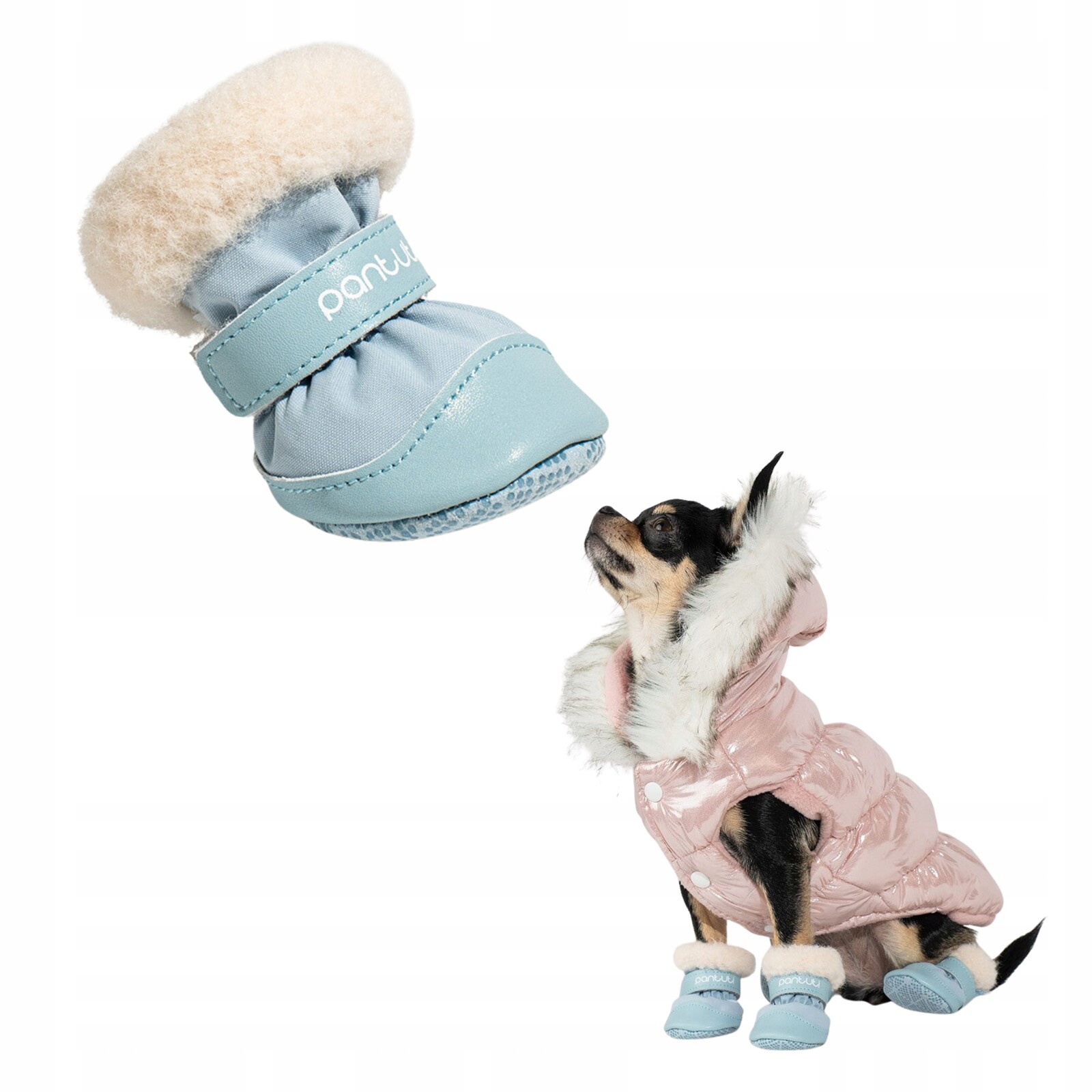 Zateplené boty pro malého psa Elon Modrá L