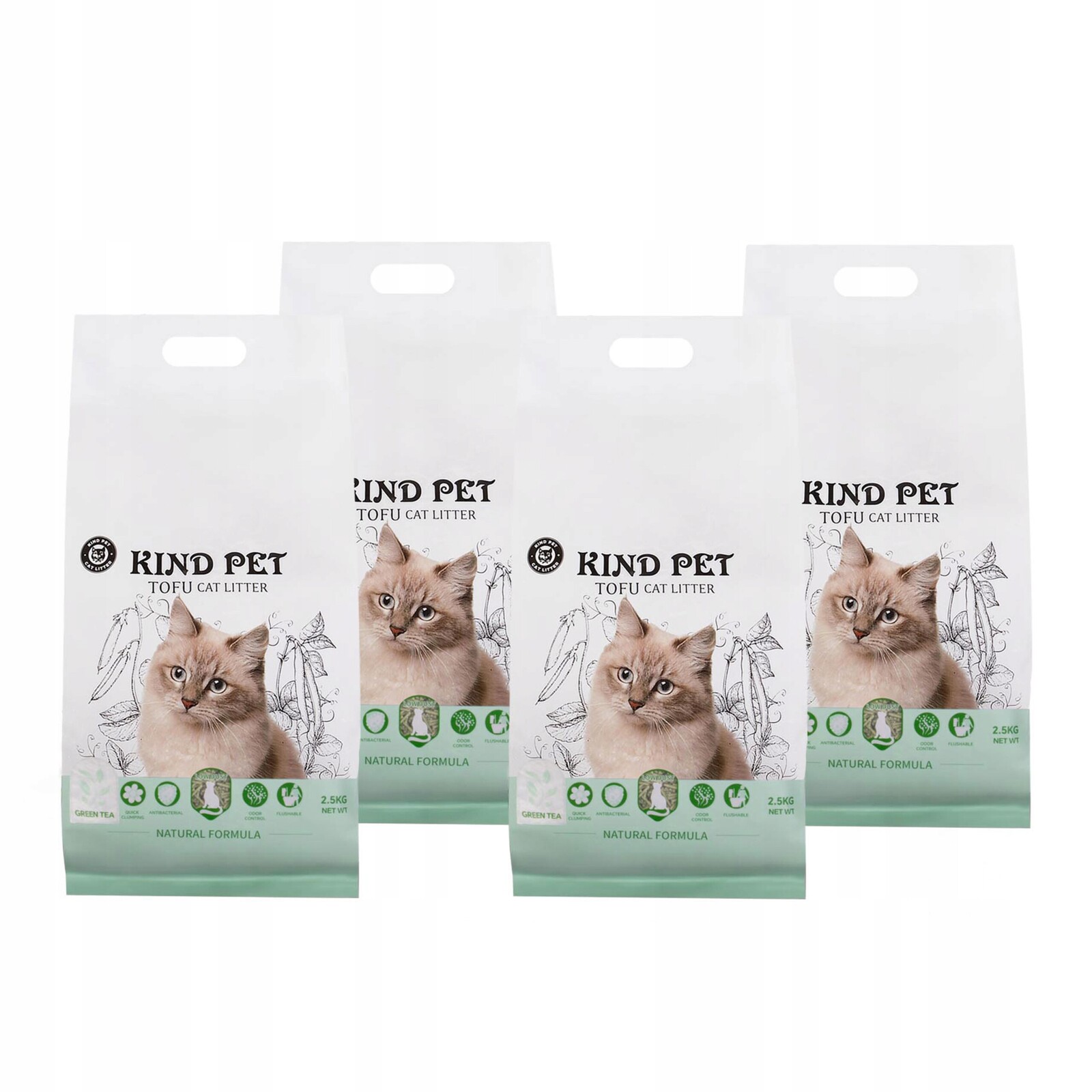 Stelivo pro kočky tofu Carinio Kind Pet Eko splachovatelné 2,5 kg 6 l
