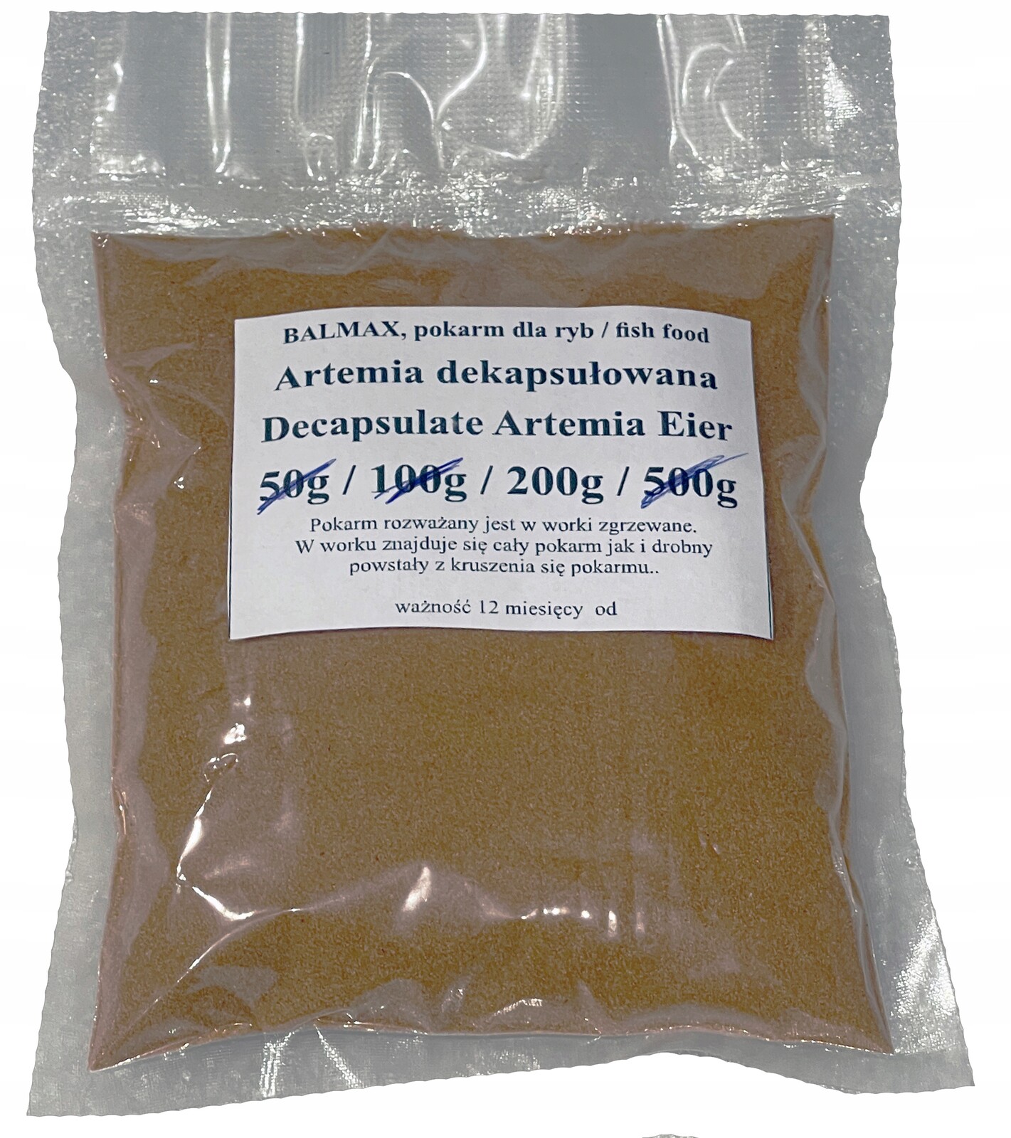 Balmax, Artemia dekapsulovaná, bez skořápky, decaps, krmivo pro ryby, 200 g