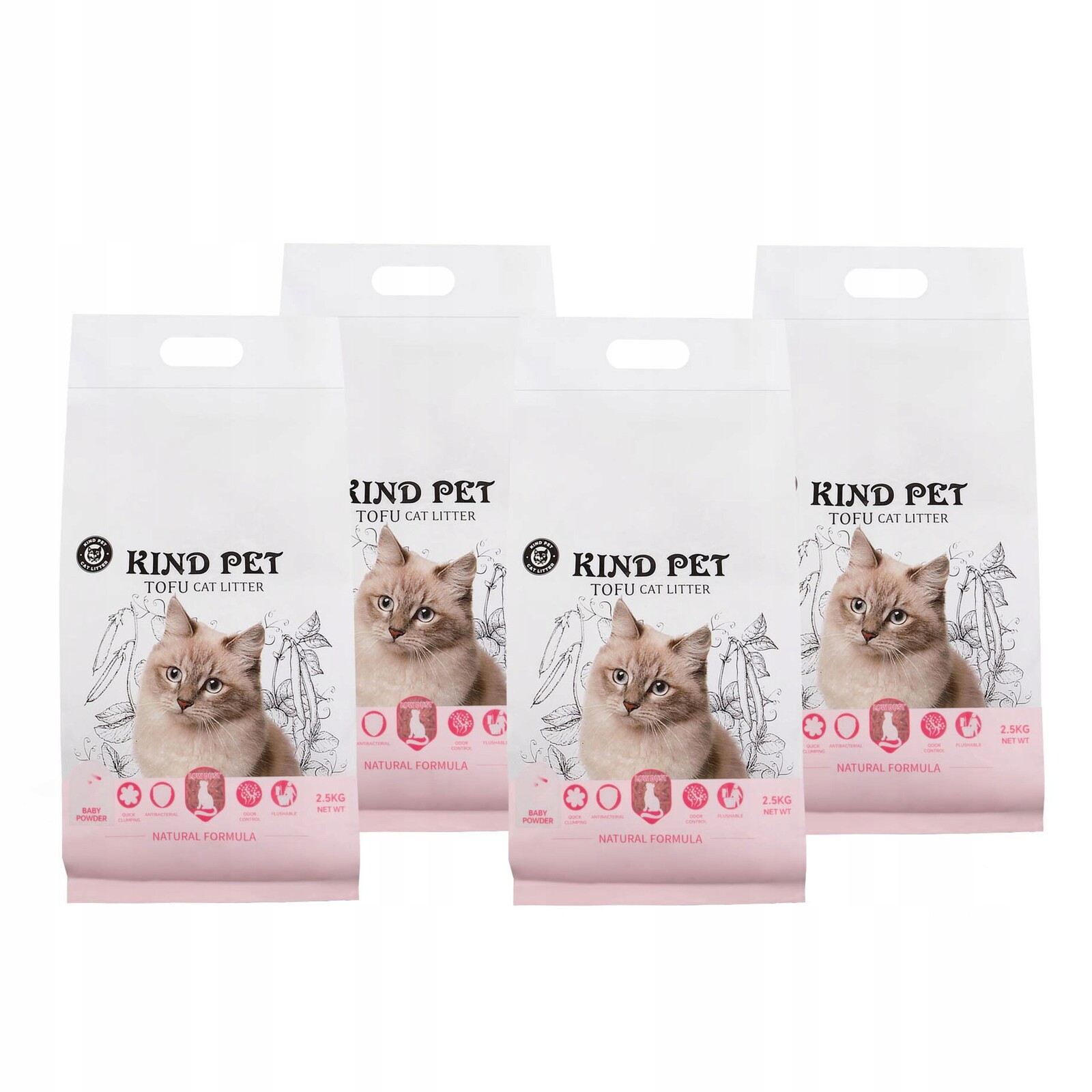 Stelivo pro kočky pro splachování v toaletě Carinio Kind Pet tofu 2,5 kg 6 l