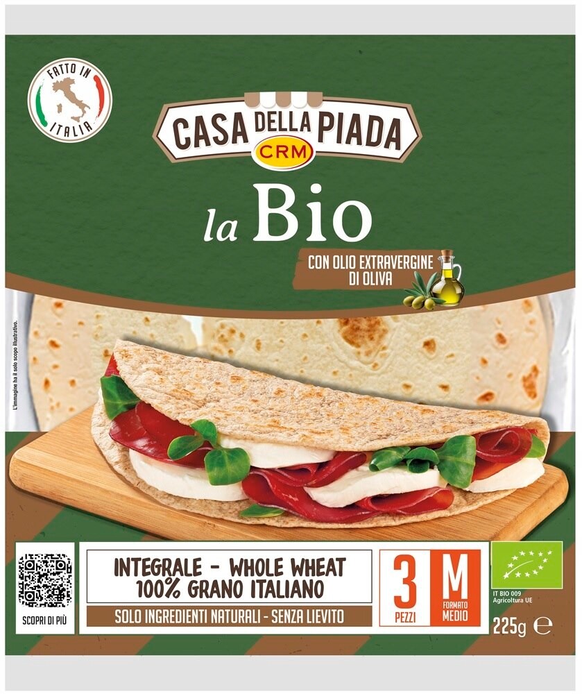 Pšeničná piadina celozrnná Bio 225 g (3 ks)