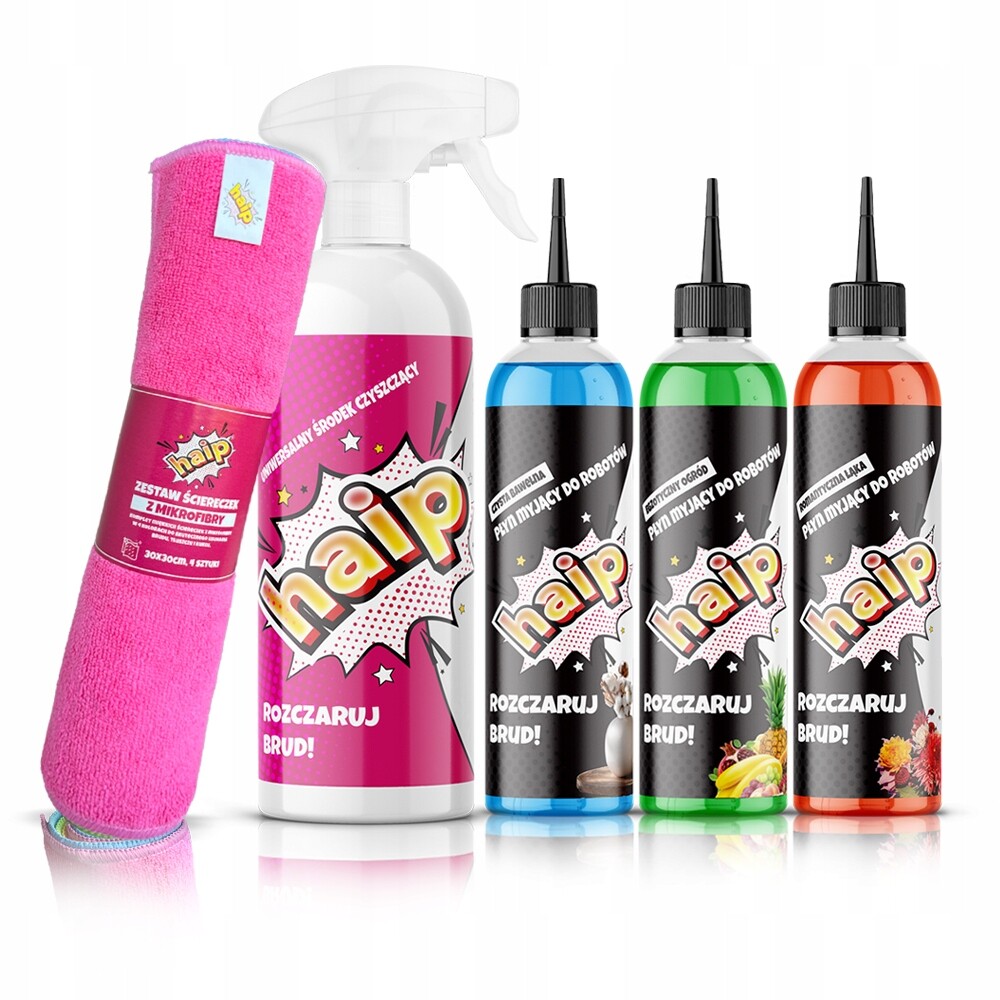 Haip Tekutý přípravek pro roboty 3×300 ml mikrovlákno Dárek Haip Univerzální 750 ml