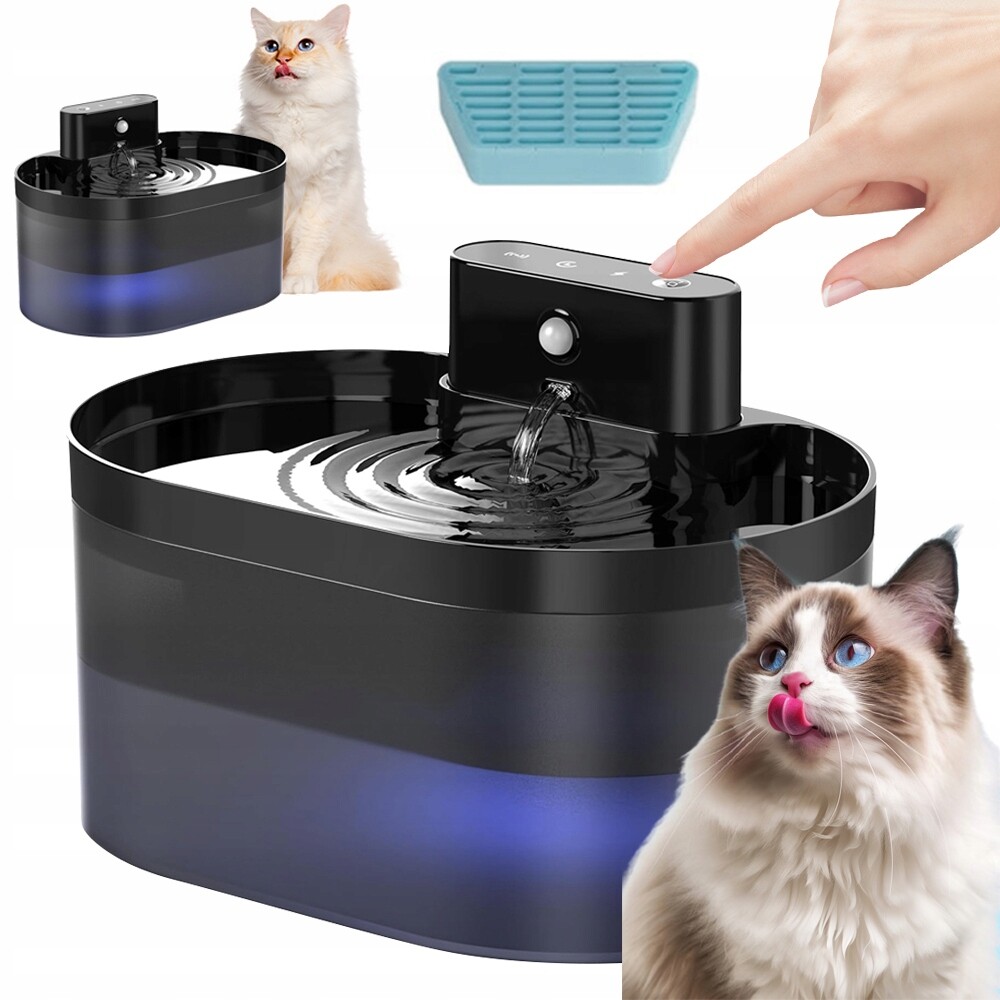 Napáječka Fontána Pro Kočky Vodního Psa Filtr 2.2 L Senzor Pohybu